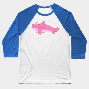 Peach Fruit Shark Baseball T-Shirt